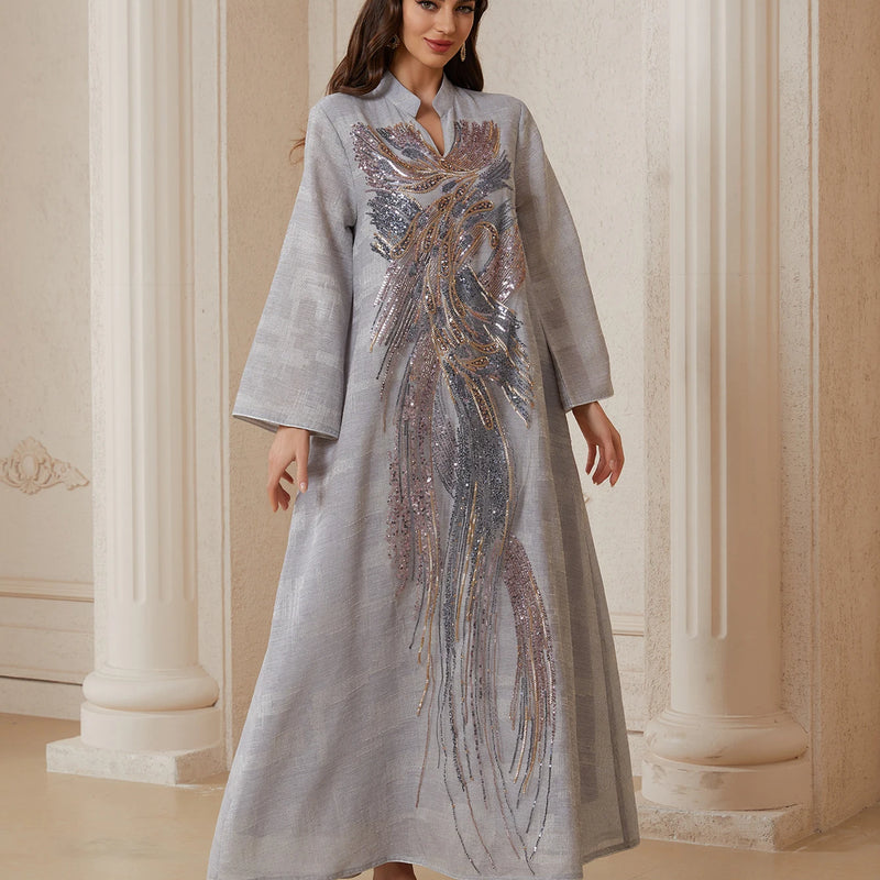 Zahraa Dubai Sequins Embroidery Luxury Woman Evening | SAMAG