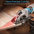 SEESII Mini Circular Saw 4.8A 4000RPM Corded Compact 4 - 1/2" with Laser 45° Bevel Cut and Dust extraction - View 3 | SAMAG