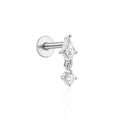 Aide 1pc 925 Sterling Silver Mini Zircon Thick Flat Screw Back Drop Earrings For Women K Gold Piercing Stud Earrings Jewelry