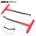 SEAMETAL 1pc Exhaust Spring Puller Tool Motorcycle Exhaust Spring Hooks T Handle Spring Hooks Wrench Spring Puller Removal Tools