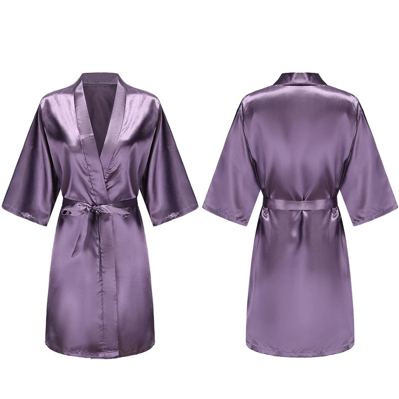 Women's Pure Short Silky Robes Bridesmaid Bride Party | SAMAG