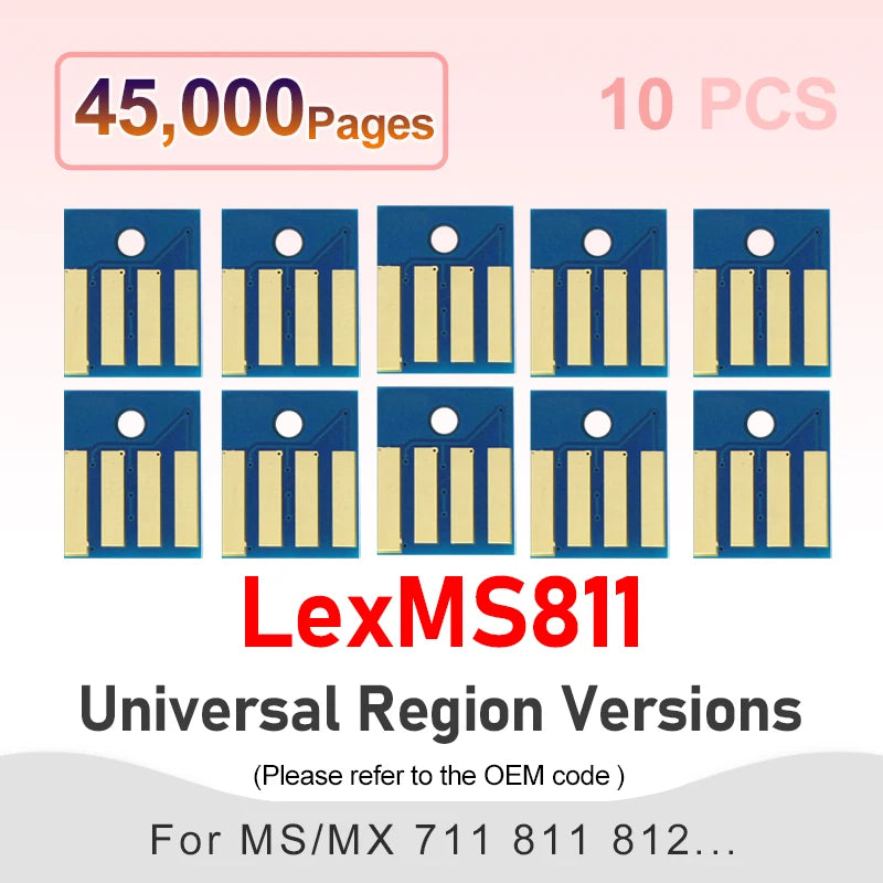 MS710 52D0H00 52D0X00 Toner Cartridge Chip MS811 MS711 for Lexmark MS811 MS810 MS812 MX710 MX711 MX810 MX811 MX812 Printer