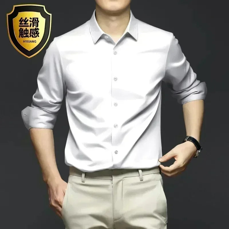S-6XL Men's Long Sleeve Shirt Luxury Wrinkle Resistant | SAMAG