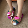 Anti-Slip Mink Fur Women's Slippers Irregular Color Slippers Comfortable Lightweight Indoor Shoes Outdoor House Plush Slippers