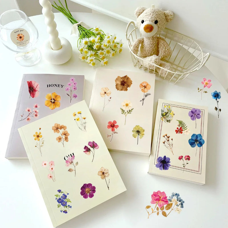 10/25/50pcs Transparent Mixed Flower Plants Stickers for DIY Waterproof Suitcase Phone Laptop Water Bottle Laptop Scrapbooking