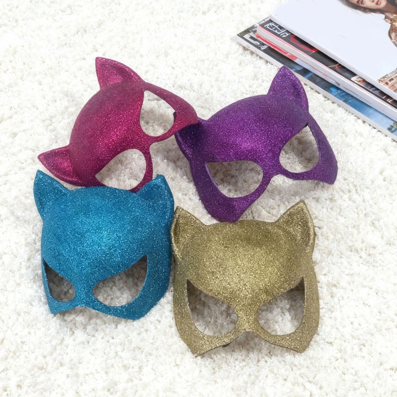 Masquerade Mask Fashion Party Rave Cats Ear Half Face Cosplay Mask Venetian Mardi Gras Party Props Women Halloween Masks