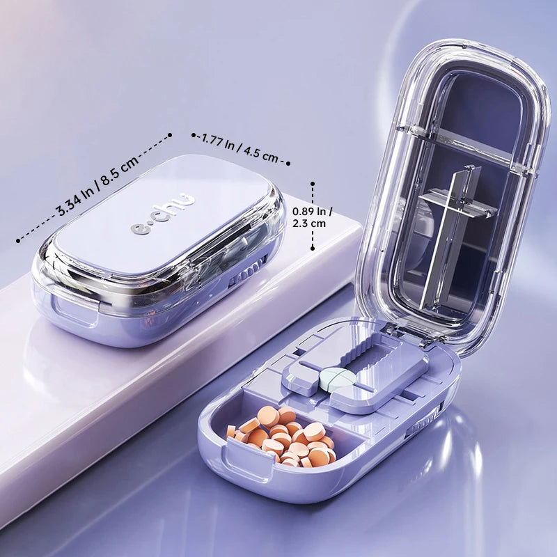Tablet Divider Tablet Cutter with Storage Compartment for Small and Large Tablets Multiple Pill Cutters for Travel & Pets Daily