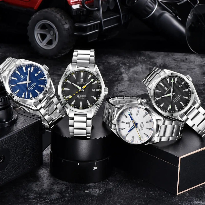 CUSTOM Logo Diy 41mm NH35 Mechanical Automatic Men's Sapphire Crystal Watch Luminous Markings Stainless Steel Waterproof Watches