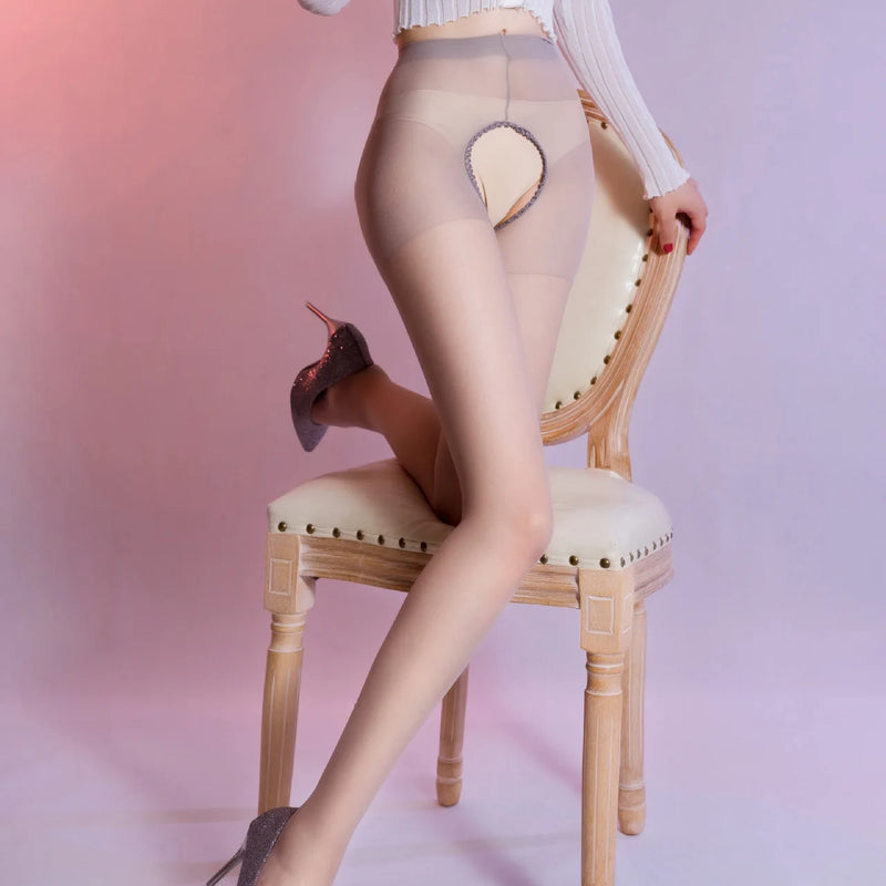 Sexy Stocking Lingerie Woman Clothing Special Zone Open Tights Exotic High Elastic Shiny Foundation Panties Women's Pantyhose
