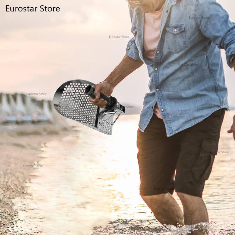 Beach Sand Scoop Shovel Metal Detector Sand Scoops Treasure Detecting Metal Detector Hunting Stainless Steel Tool Hex