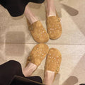 Women's Summer Breathable Hollow Out Clogs, Closed Toe Mule Slippers, Soft Sole Slip-On Shoes, Flat Sandals For Outdoor Wear
