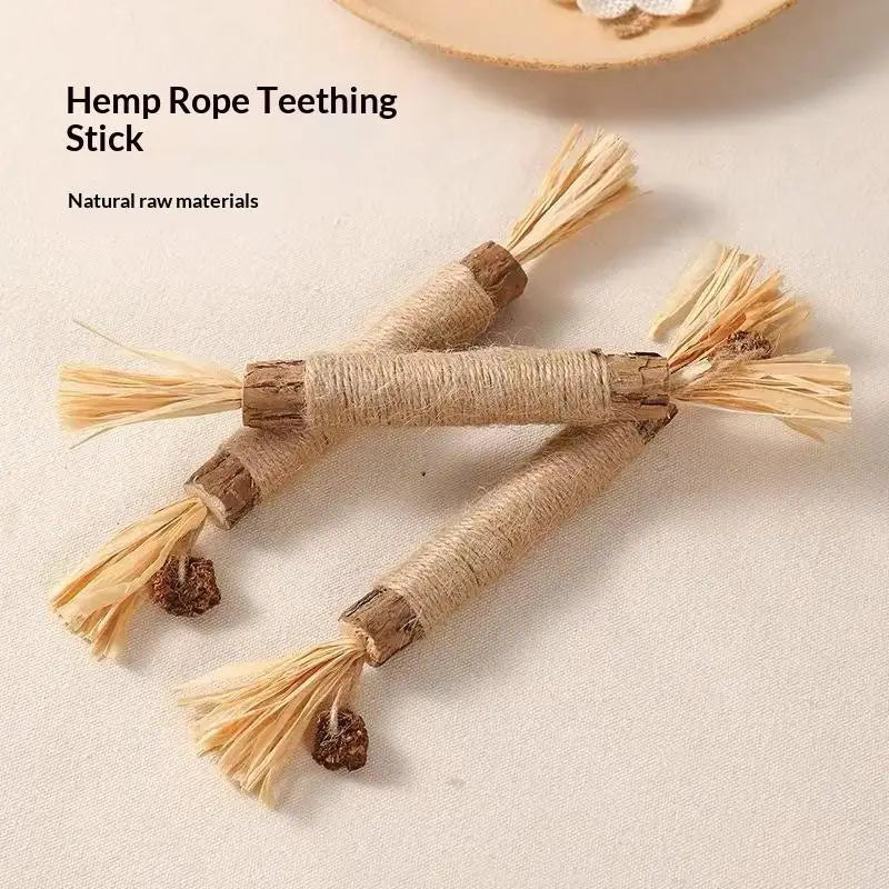 NEW 1/2PCS Cat Toys Made Of Wood Knotweed Teething Sticks Insect Galls Raffia Sisal Rope Teeth Cleaning Toys Cat Teasing Sticks