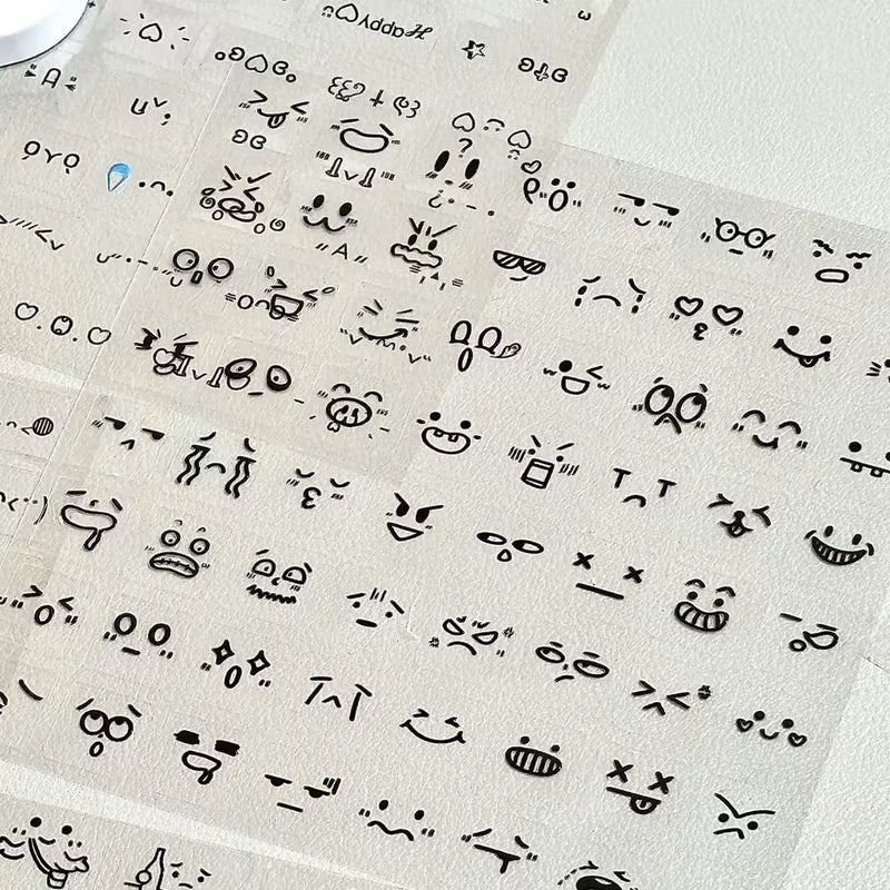 10Pcs Cute PET Emoticon Stickers DIY Journal Scrapbooking Decorative Material Stickers Kawaii Handbook Meme Stickers Kids