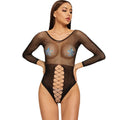 New Sexy Babydolls Erotic Lingerie Women Fishnet Hollow Bodysuit Mesh Teddy Babydoll Dress Sleeveless Hanging Neck Underwear Set