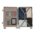 NEWEST White Large Expandable Checked Luggage, PC Hard Shell Suitcase, Top Opening Rolling Travel Suitcases with Spinner Wheels & TSA Lock