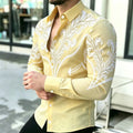Men's Shirt with Contrasting Print, Black, White, and Red | SAMAG
