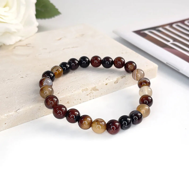 Natural Stone Beads Bracelet For Women Men Agate Crystal Quartzs Aquamarines Jades Jewelry Agates Elastic Bangle Bracelets 6 8mm