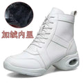 Women's Dancing Shoes Soft Bottom Leather mid Heel Black Mesh Breathable Square Dance Shoes Jazz Sailor Dance Footwear