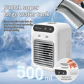 Portable mini desktop air conditioner fan, low noise, powerful humidifier and cooling function, USB charging, transparent design