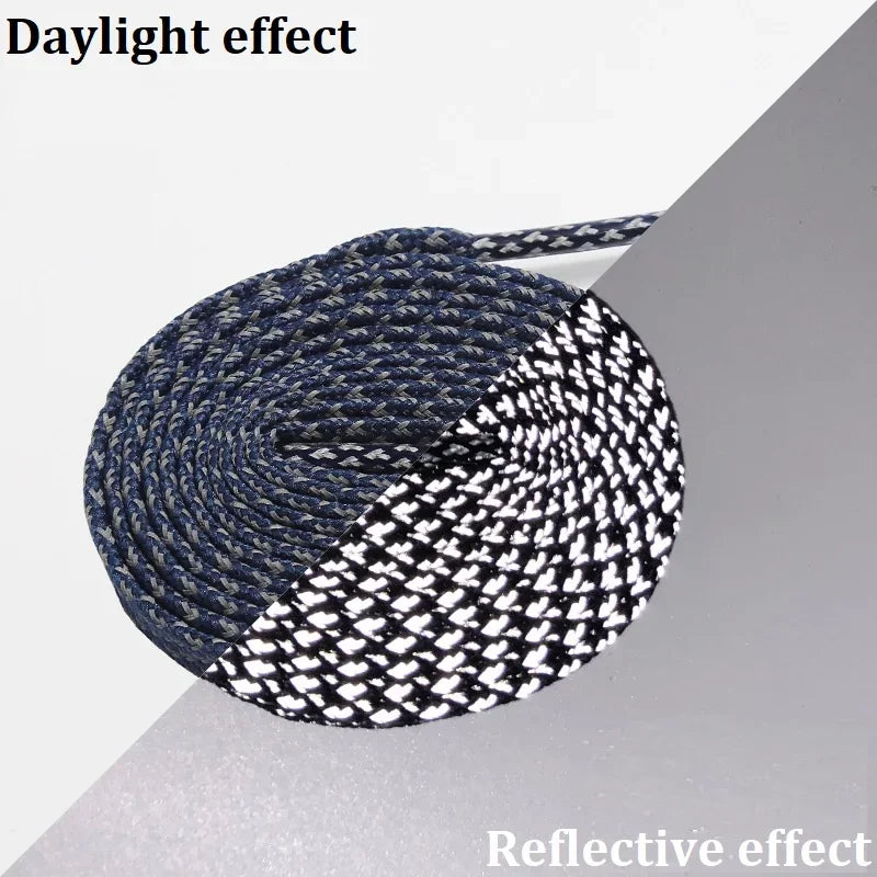 1Pair 3M Flat Reflective Shoelaces for Sneakers Glow at Night Be Applicable Sport Running AF1/AJ Luminous Shoe Lace Shoestring