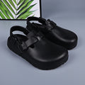 Women Designer Shoes Platform Heels Adjustable Buckle Waterproof Lightweight Chef Shoes Black Mule Clogs Casual Comfortable