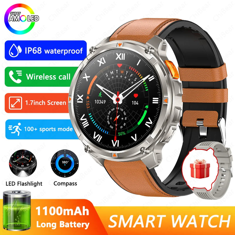 2026 New T-Rex3 Pro 1100mAh Battery Smart Watch GPS path 5ATM Waterproof Sports Run tracker Outdoors Compass Military Smartwatch