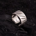 VENTFILLE 925 Sterling Silver Ring for Women Girl Gift Retro Open Trend Unique Design Geometric Asymmetric Jewelry Dropship