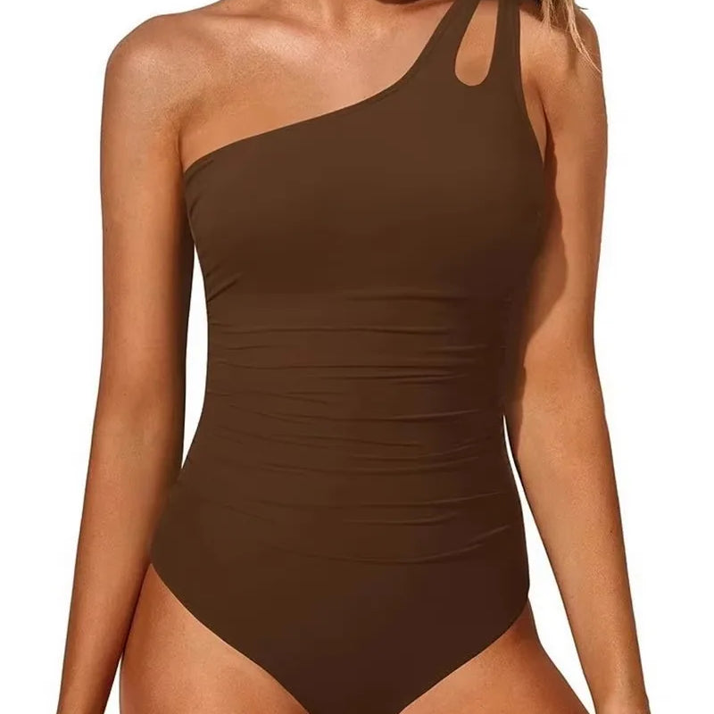 S-XL Shiny Swimwear Women Beach One Piece Swimsuit | SAMAG