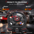 Game Steering Wheel For PS5/PS4/PC Leather 270°&900° Adjustment W/RGB Hall Effect Macro Linear 3Pedals Simulator Racing Wheels