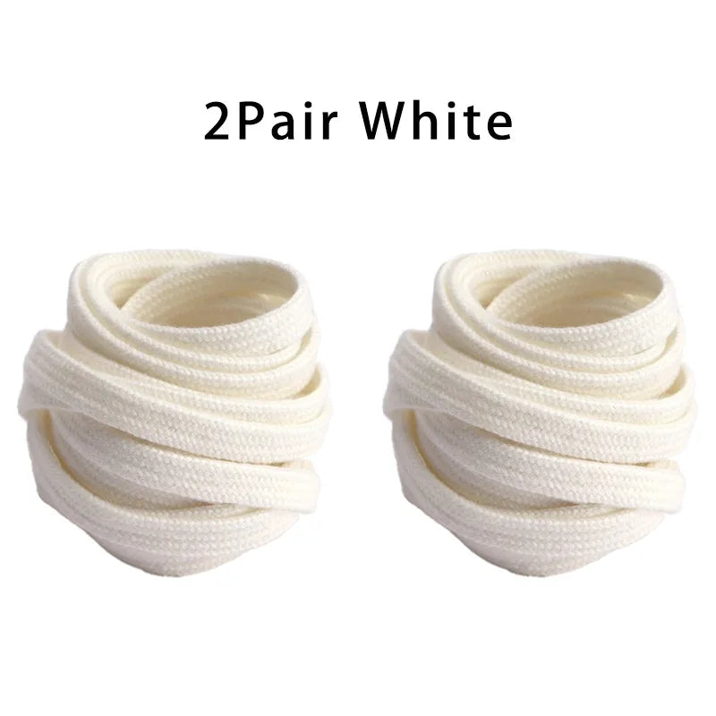 Classic Flat Shoelaces Quality Cotton Shoe Laces Durable Solid Shoelaces for Sneakers Canvas Shoes 100/120/140/160CM 1Pair/2Pair