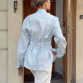 Women's 100% Cotton Floating Ribbon Back Lace Up Cardigan - View 3 | SAMAG