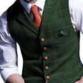 Men's Vests Tweed Suit Business Clothing for Men Striped Waistcoat Punk Vest Groomman Wedding Brwon Black Grey Jacket Bleazer