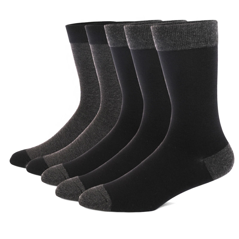 5 Pairs Men's Dress Socks stripe Plus Size， Combed Cotton | SAMAG