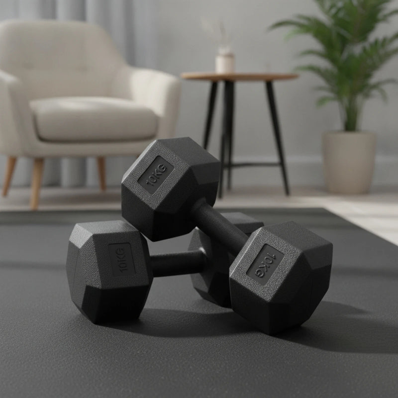 Hex Dumbbells Cast-Style Hexagonal Flat-Sided Strength | SAMAG