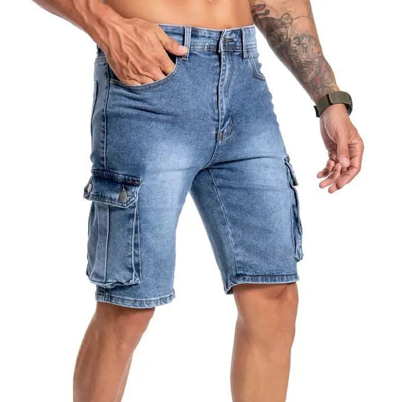 Kakan-y2k New Men's Summer Short Jeans, Multi Pocket | SAMAG