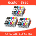 1SET 570 571 PGI-570 CLI-571 Ink Cartridge Compatible For Canon PIXMA MG5750  MG5751 MG5752 MG6850 TS6050  TS5050 TS5051 Printer