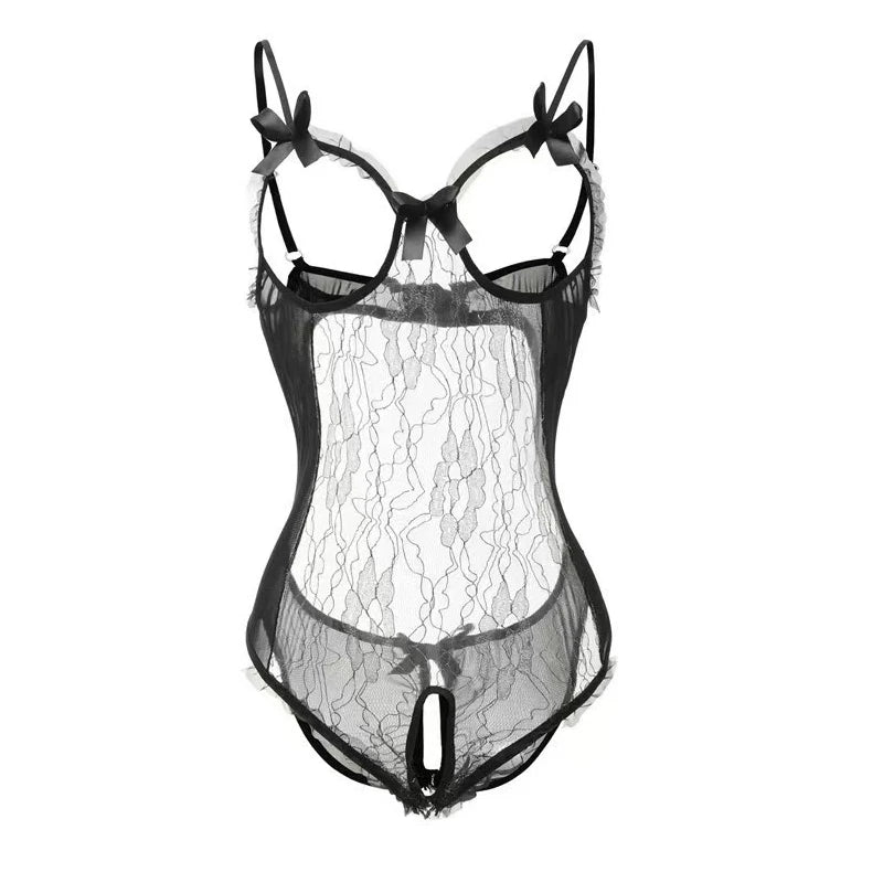 Women Sexy Lingerie Lace Babydolls Dress Women's Underwear Open Bra Open Crotch Erotic Costume Bodysuit Exotic Curvy Bodysuit
