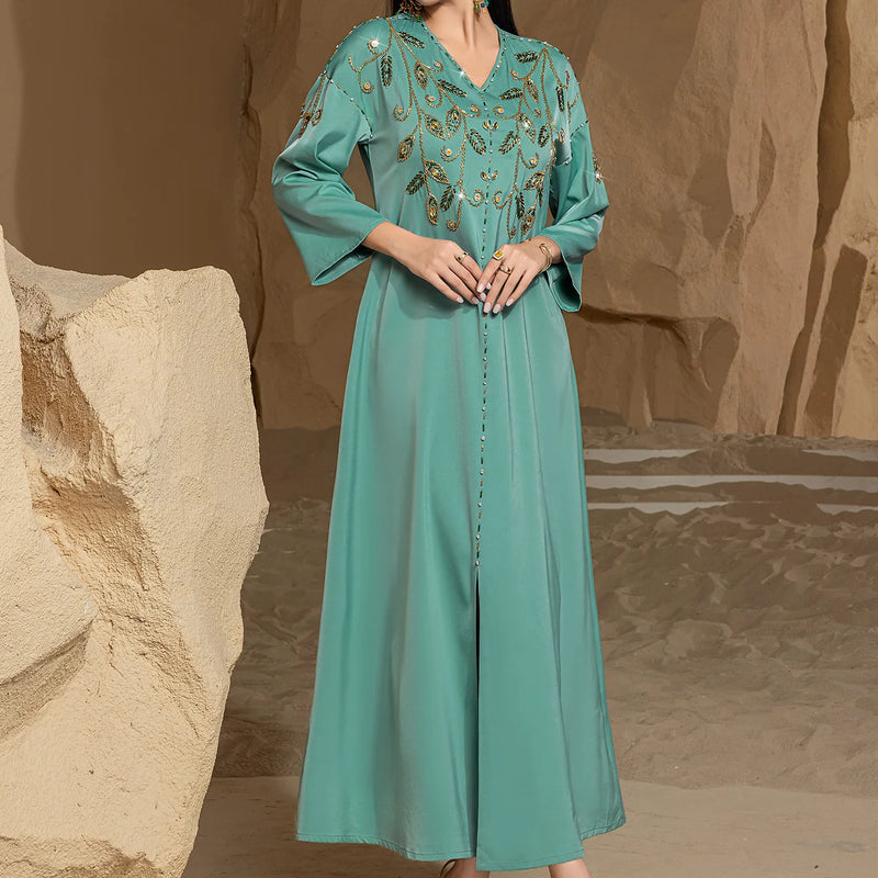 Dubai Abayas for Women Party Dress Jalabiya Embroidery Ramadan Eid Muslim Vestidos Morocco Arab Long Islam Kaftan Party Islamic