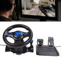 Game Racing Wheel Gaming Steering Wheel 180 Degree Rotation Multifunctional 3 in 1 Game Racing Wheel with Pedals for PC