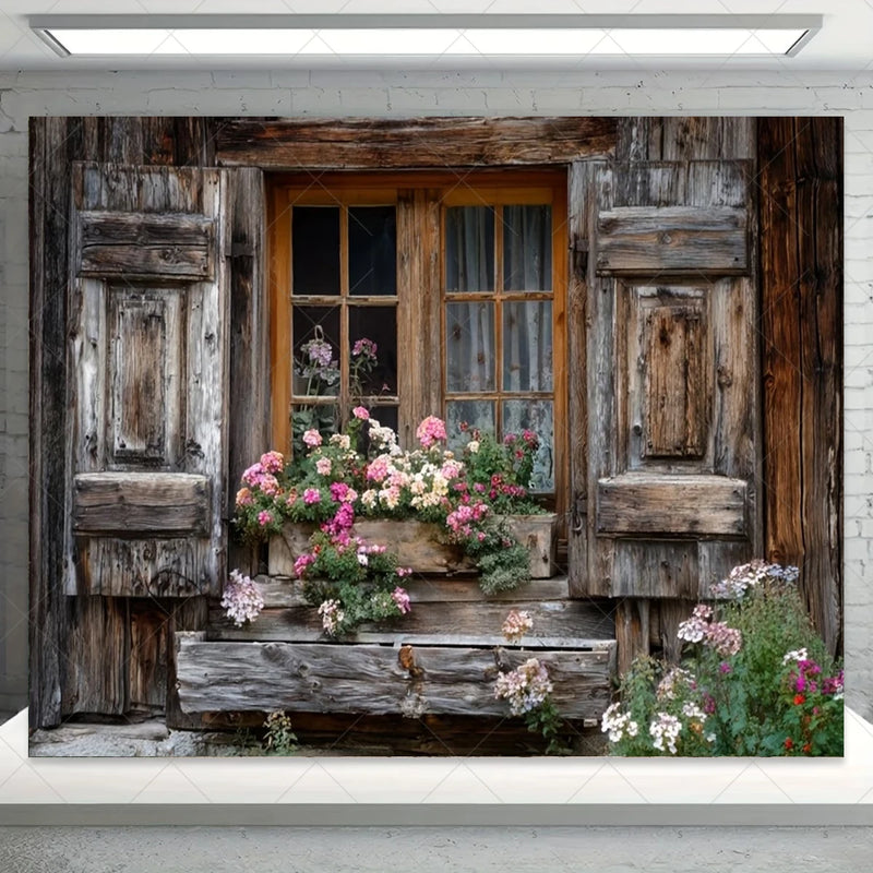 Garden Flower Windows Backdrops Indoor Floral Window Adult Birthday Party Decor Background Photography Studio Supplies Banner