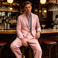 Men's Linen Suit 2 Pieces Luxury Slim Fit Casual Blazer Straight Leg Pants Breathable Wrinkle Resistant Lightweight For Wedding