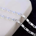 Fashion 18K Gold Necklace 2MM 16/18/20/22/24/26/28/30 Inch Side Chain For Women Men Jewelry 925 Silver - Visuel 6 | SAMAG