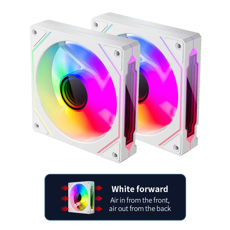 Teucer Infinite Mirror 120mm 5V 3Pin ARGB PC Case FAN 12V 4Pin PWM 800-2000RPM 12cm Chassis CPU Water Cooling Ventilator