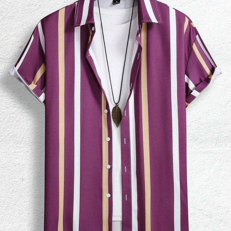 Men Women Shirts Colorful Striped Pattern Print Design | SAMAG