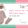 0-18M Newborn Baby Boys Girls Rompers Cotton Cartoon Bunny 3D Rabbit Ear Hoodie Overall Toddler Jumpsuit Infant Carnival Costume