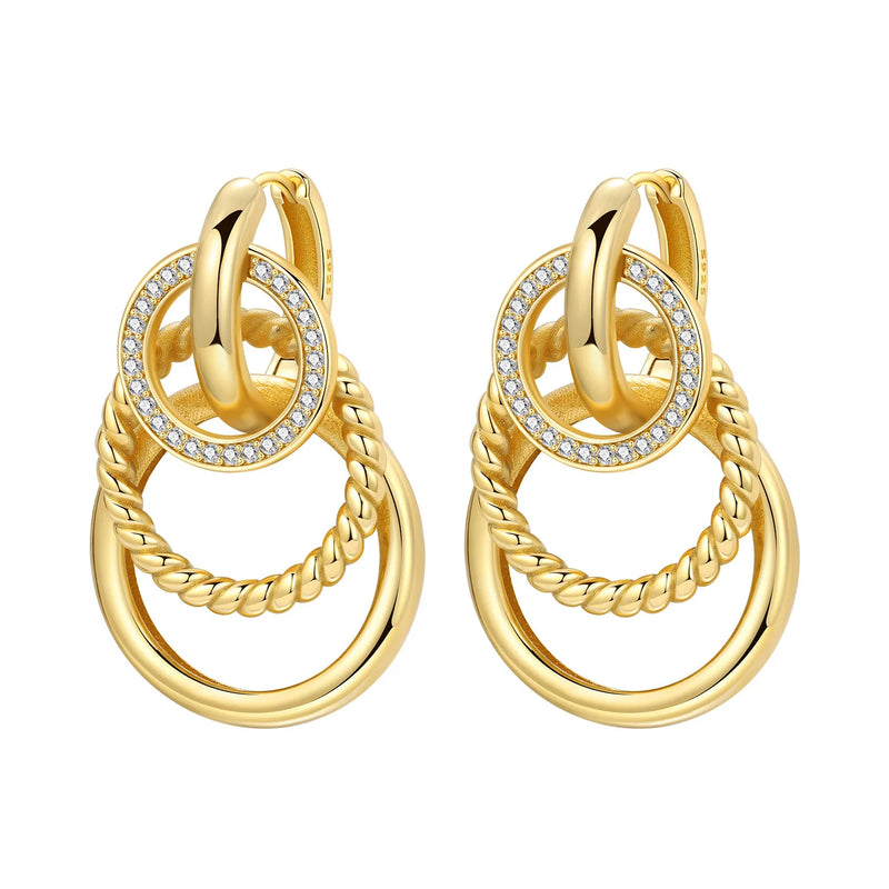 Orstarry S925 Sterling Silver 18k Gold Modern Square Earrings Hoop Earrings For Women Jewelry Original Trendy Anniversary Gifts