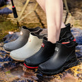 Short Rain Boots Men Fashionable New Rain Boots Work Fishing Waterproof Water Shoes Outdoor Non-slip Rubber Shoes Wear-resistant