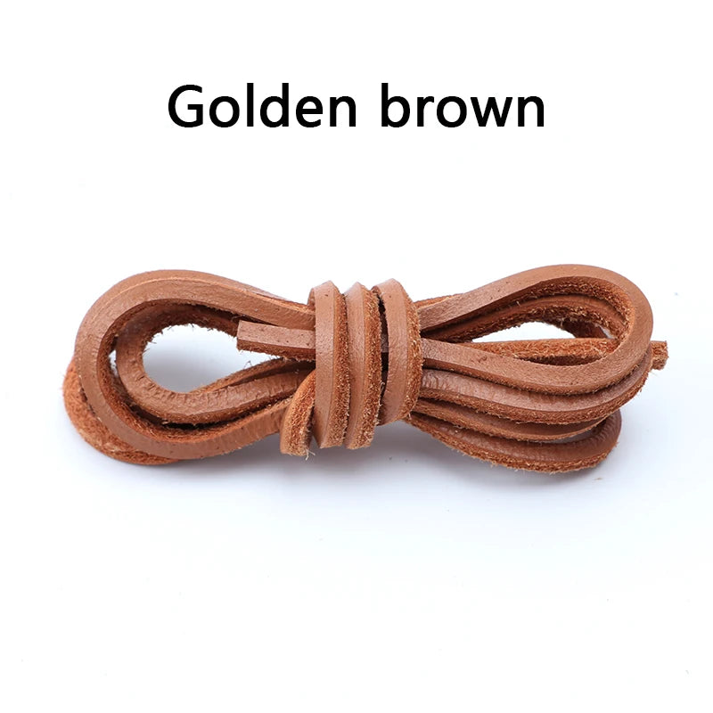 1 Pair Retro round Leather Rope Shoelaces Durable Flat Combination Sports Training Shoe Laces for Footwear