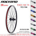 ROCKBAO Mountain Bike Wheelset 24/26/27.5/29 Inches Disc Brake Aluminum Alloy 4Bearings 7-12Speed Thru Axle MTB Bicycle Wheel