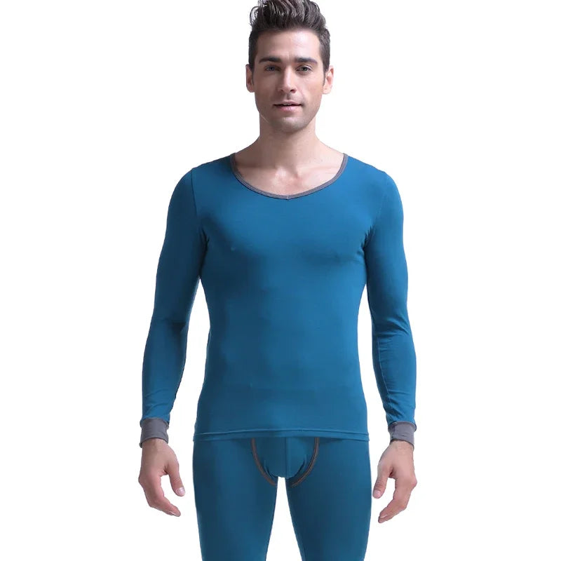 Element men thin cotton V-neck slim fit comfortable base coat long Johns basic thermal underwear set